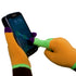 Fosmon Touchscreen Gloves with three conductive finger tips - Green/Pumpkin