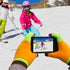 Fosmon Touchscreen Gloves with three conductive finger tips - Green/Pumpkin