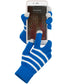Fosmon Touch Screen Gloves, Unisex Winter Touch Scren Gloves [Three Conductive Fingertips] - Blue/White