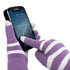Fosmon Touchscreen Gloves with three conductive finger tips - Purple/White