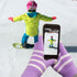 Fosmon Touchscreen Gloves with three conductive finger tips - Purple/White