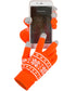 Fosmon Touchscreen Gloves with three conductive finger tips - Orange/White Snowflakes