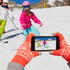 Fosmon Touchscreen Gloves with three conductive finger tips - Orange/White Snowflakes