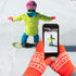 Fosmon Touchscreen Gloves with three conductive finger tips - Orange/White Snowflakes