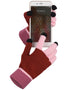 Fosmon Wool Touchscreen Gloves for Men & Women, Touch Screen Winter Gloves with 3 Conductive Fingertips - Red/Pink