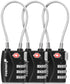 TSA Approved Cable Locks 3-Dial Combo