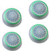 Fosmon Silicone Thumb Grip Caps for PS3, PS4, PS5, Xbox 360, Xbox One S/X, and Xbox Series S/X Gamepads - White/Green (4 pack / 2 Pair)