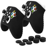 Fosmon Controller Skin and Thumb Grips for Xbox Series S/X Controller - Camo Black + Camo Green + 8 Black Thumb Grips
