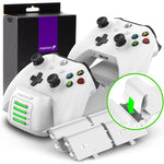 Xbox One/One X/One S/Elite Quad PRO Controller Charger (Upgraded), [Dual Dock + 2 Additional Batteries Slot] High Speed Docking Charging Station with 4 x 1000mAh Rechargeable Battery Packs
