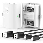 Fosmon 1000mAh Rechargeable Battery Pack w/ 10ft Micro USB Charging Port for Xbox Series S/X - Black - 2 Pack