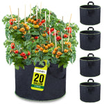 Garnen 10 Gallon Garden Grow Bag with Handles - 5 Pack - Black/Green