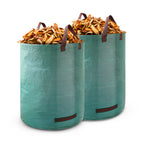 Garnen 72 Gallon Reusable Garden Waste Bags with Handles (67cm X 76cm) - 2 Pack Green